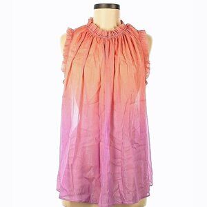 Maison d'Amelie Womens XS Sleeveless Top Metallic Pink Purple Ruffle Girly